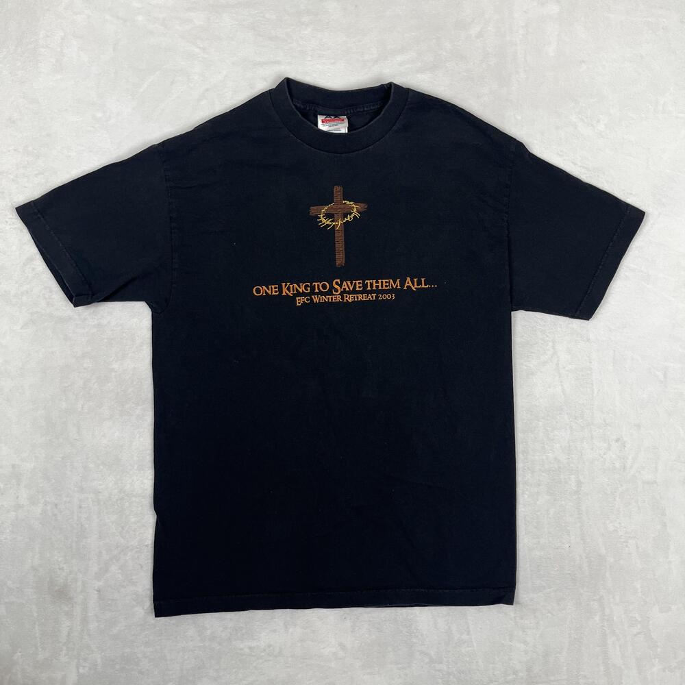 Vintage Lord Of The Kings EFC Winter Retreat T-Shirt Mens L Black Christian God